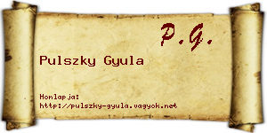 Pulszky Gyula névjegykártya